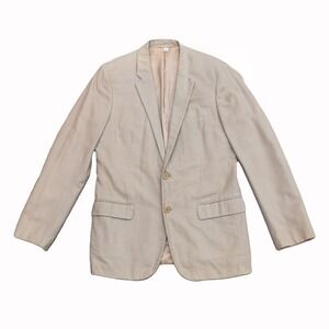 Vintage HELMUT LANG Long Beige Blazer Made in Italy Cotton‎ Tailored Jacket 45